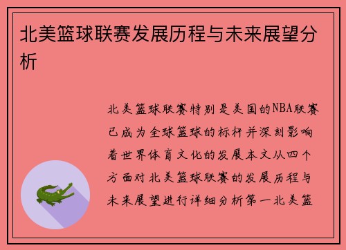 北美篮球联赛发展历程与未来展望分析